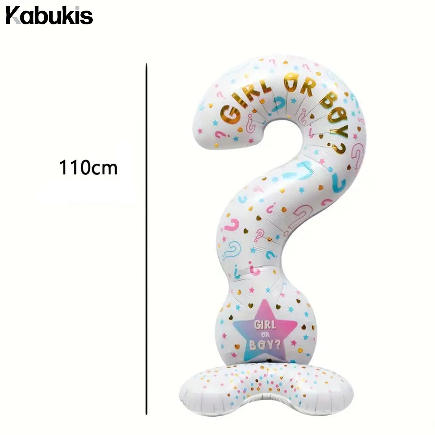 Gender Reveal Party Theme Foil Balloons Set - Celebrate with Style! - 5 Piece - Kabukis