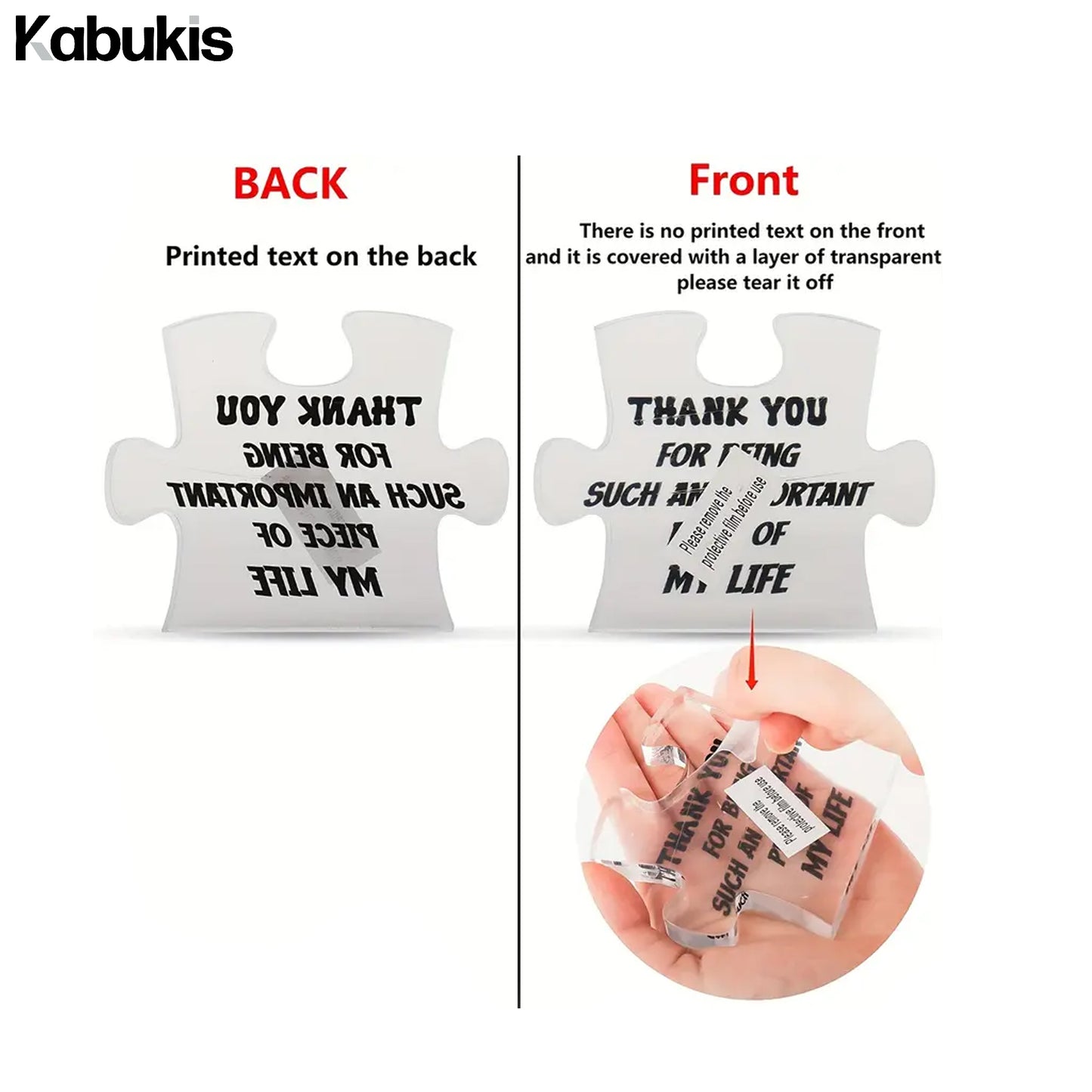 Gift to Grandpa - Puzzle Shape Acrylic Plaque for Father's Day - Kabukis