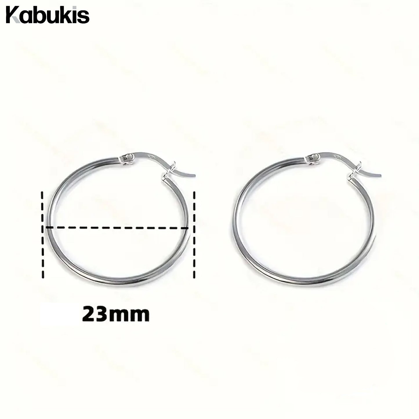 Kabukis 925 Sterling Silver Hoop Earrings - Sleek & Minimalist Everyday Use - Kabukis