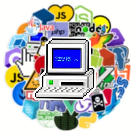 50pcs Programmer Software Stickers Pack - Waterproof, Coding & Graffiti Fun - Kabukis