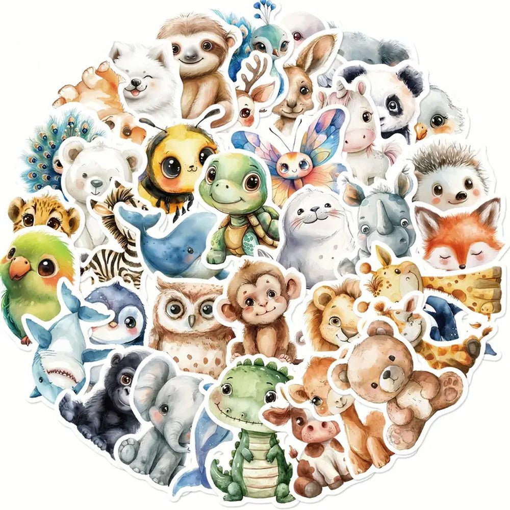 50pcs Cartoon Animal Vinyl Stickers - Kabukis
