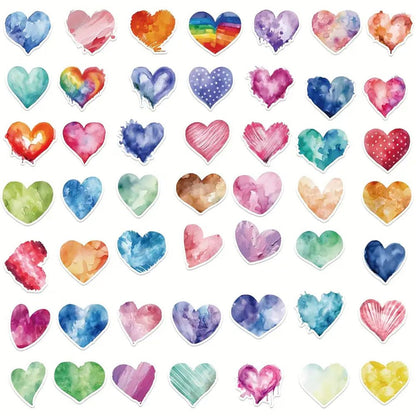 50pcs Heart Stickers - Add Love & Elegance to Every Occasion - Kabukis