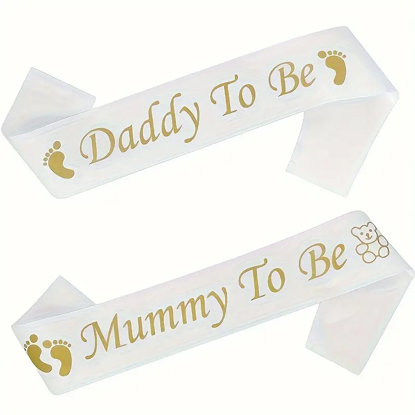 Kabukis 2pc Mom & Dad Baby Shower Canvas Sash Set - Celebrate Parents - to - Be! - Kabukis