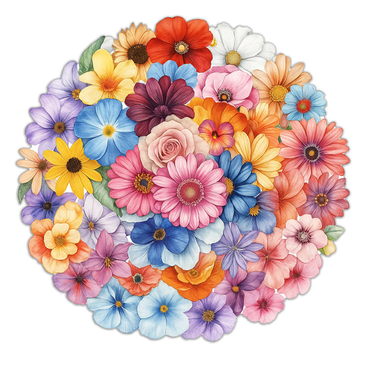 Kabukis Vintage Floral Stickers - Pastel PET Watercolor Decal Set - Kabukis