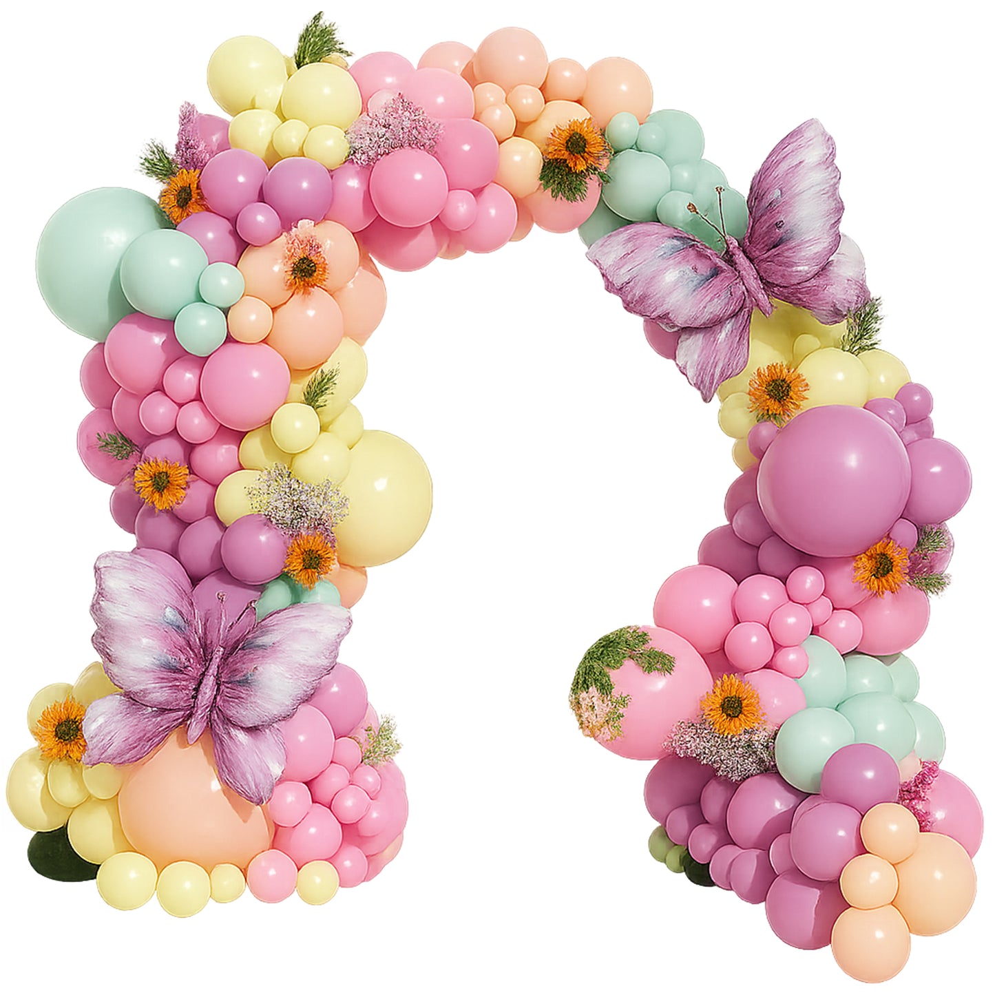 Kabukis 135 Piece Purple Butterfly Balloon Set - Enchanting Party Elegance - Kabukis