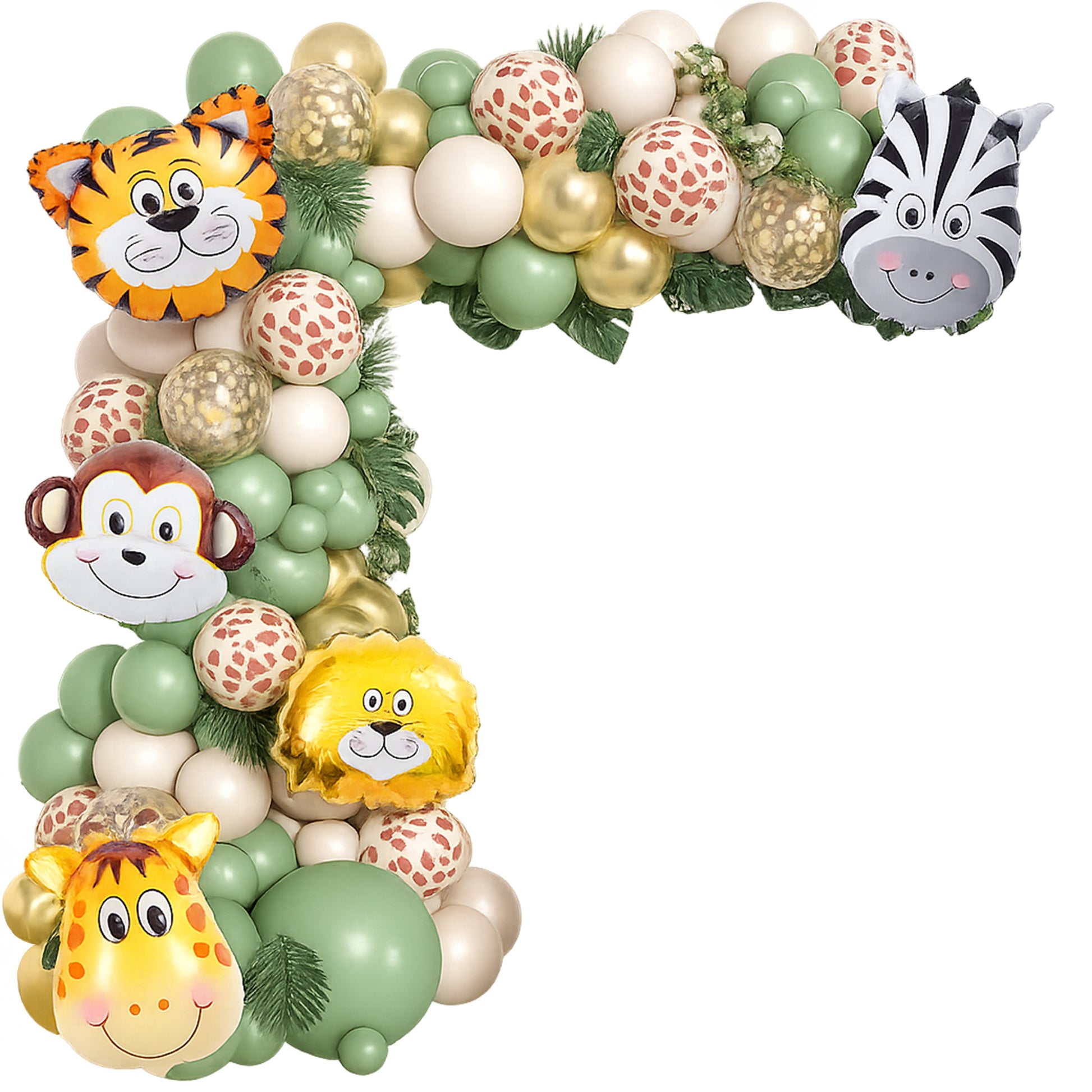 Kabukis Jungle Safari Balloon Garland - Wild Party Fun, 145 Piece Kit - Kabukis
