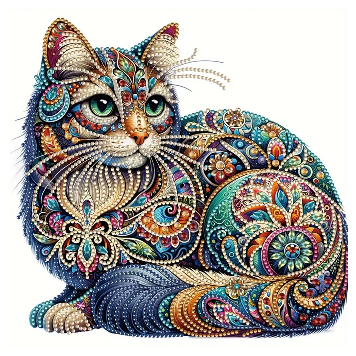Dazzling Cat 5D Diamond Art Kit - Kabukis