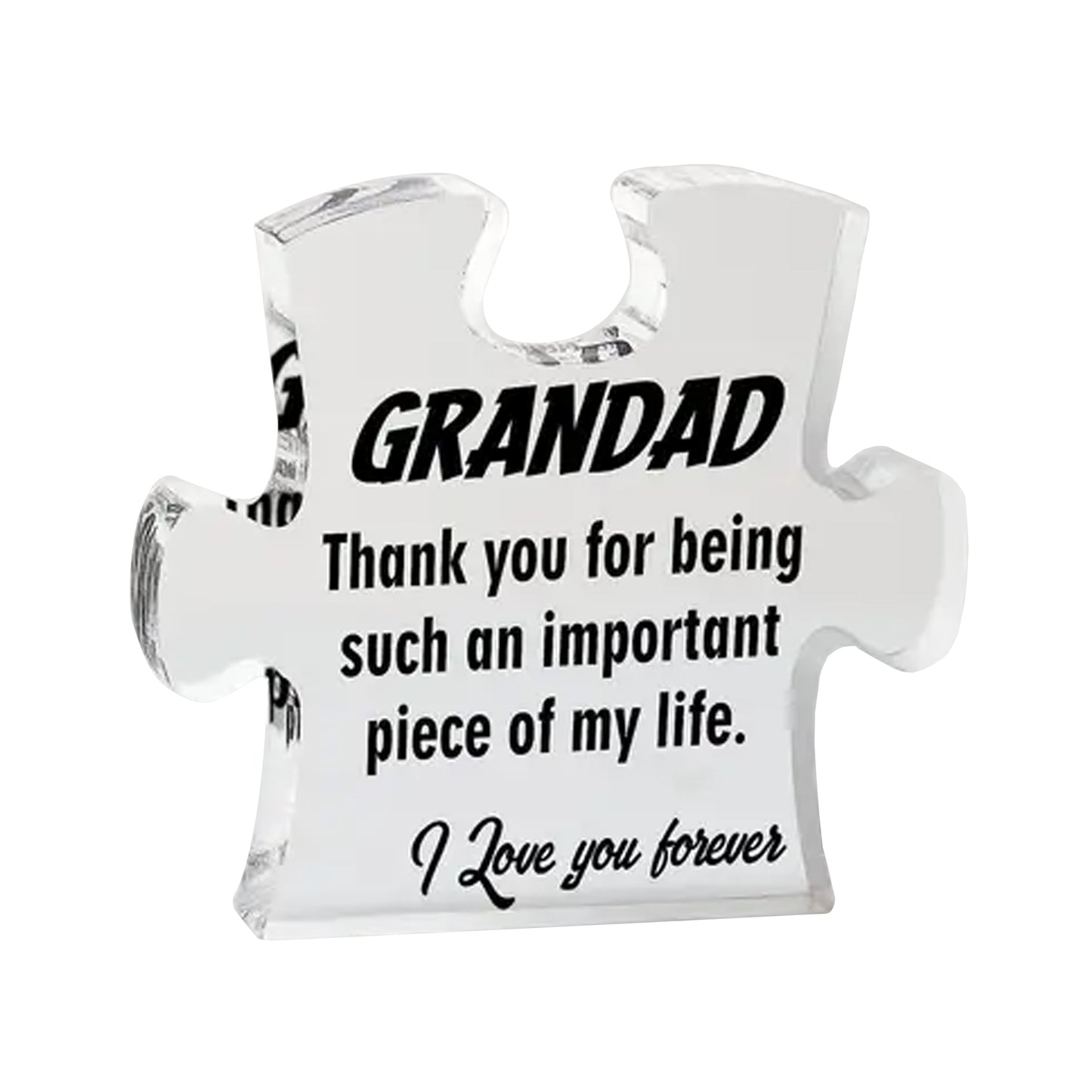 Gift to Grandpa - Puzzle Shape Acrylic Plaque for Father's Day - Kabukis