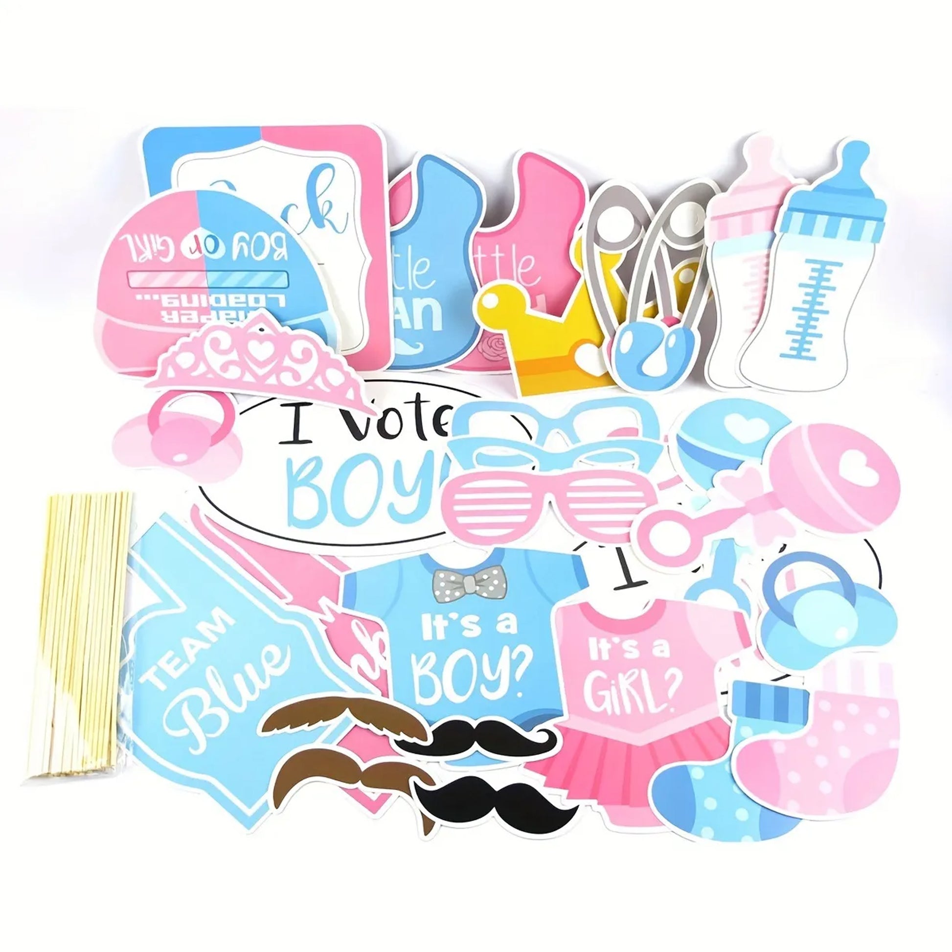 Kabukis Gender Reveal Baby Shower Photography Props - Do Picture - Perfect! - Kabukis