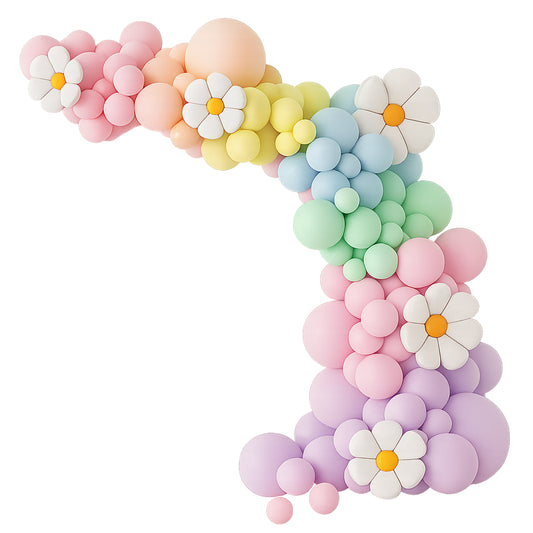 Kabukis 157 Piece Daisy Balloon Arch Kit - Whimsical Boho Charm for Every Event - Kabukis