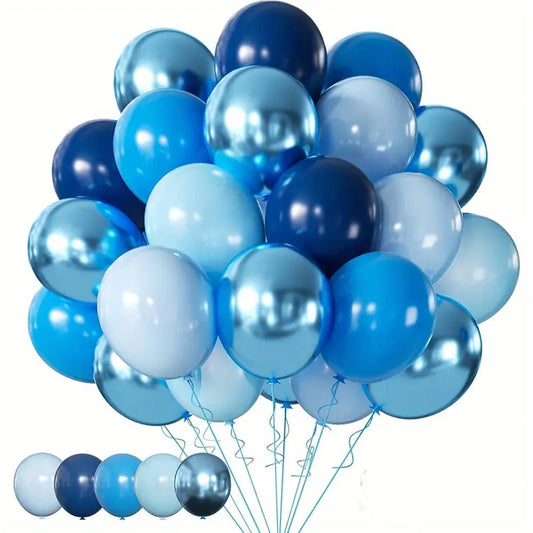 50 Pieces Blue Latex Balloons - Stunning Party Decoration Delight - Kabukis