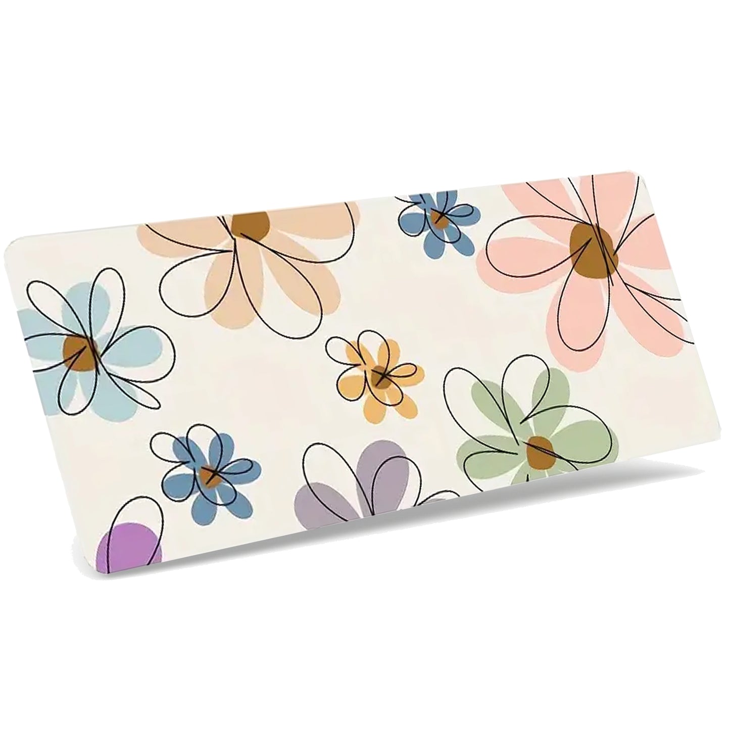 Extra Large Summer Floral Mouse Pad & Desk Mat - Stylish & Durable - Kabukis