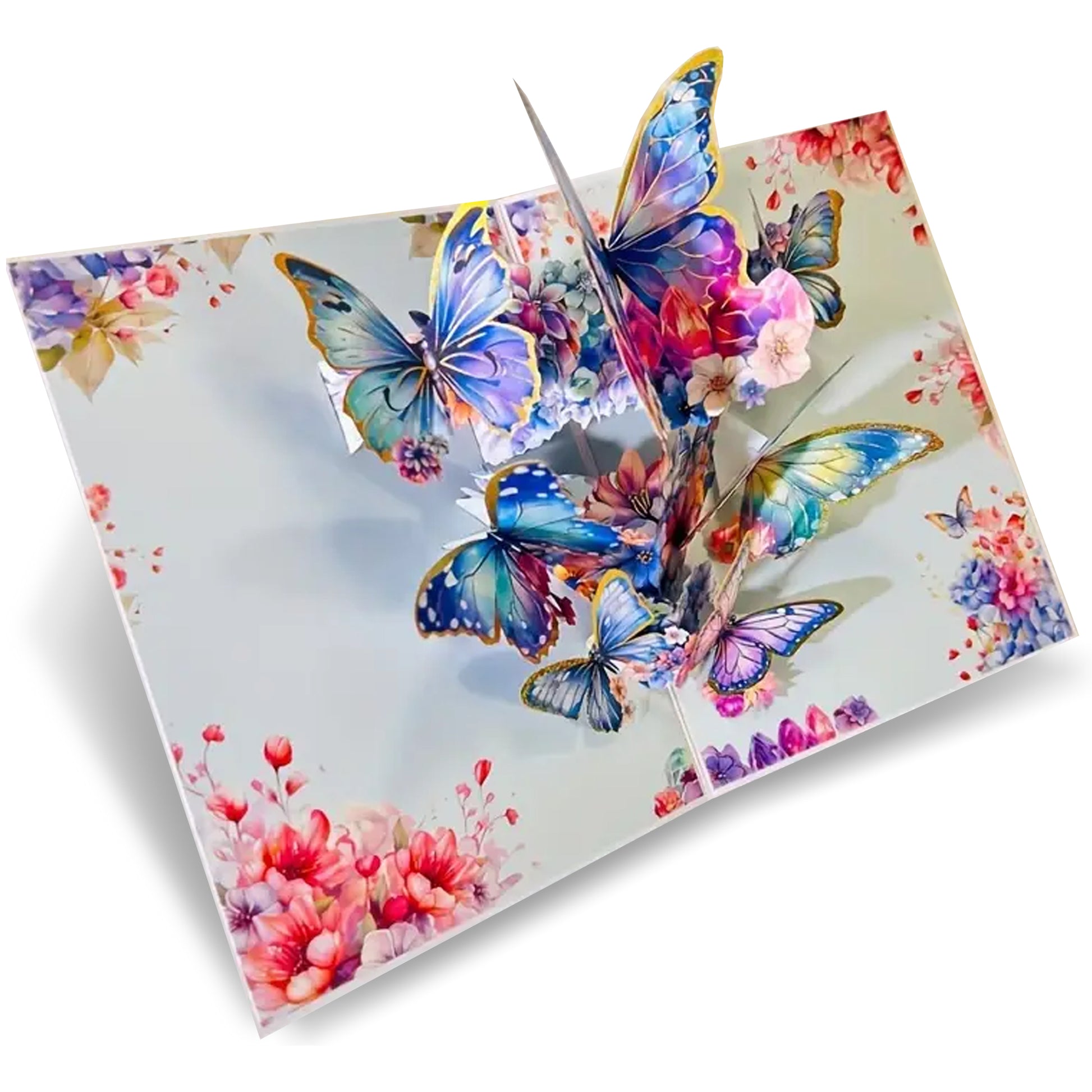 Floral 3D Butterfly PopUp Greeting Card - A Heartfelt Touch for Any Occasion - Kabukis