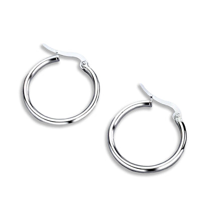 Kabukis 925 Sterling Silver Hoop Earrings - Sleek & Minimalist Everyday Use - Kabukis