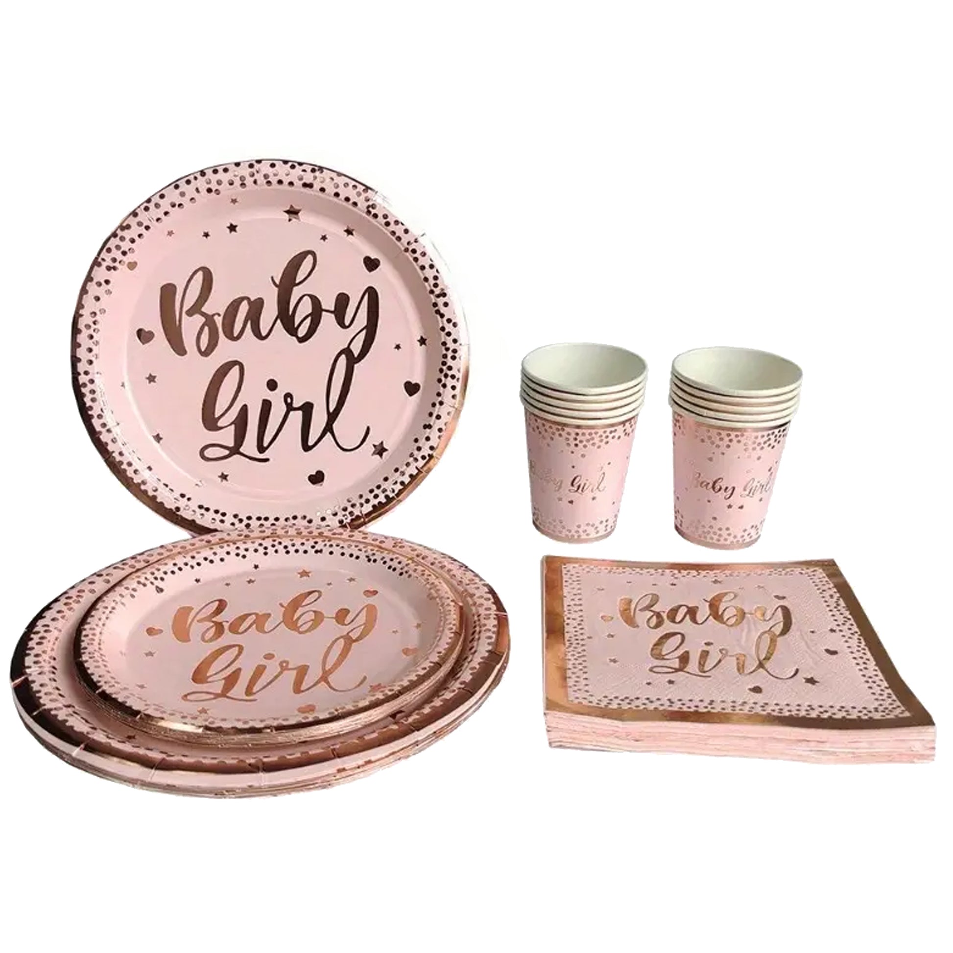 Kabukis 59 Pieces Rose Gold Party Tableware Set - Plates, Cups & Napkins - Kabukis
