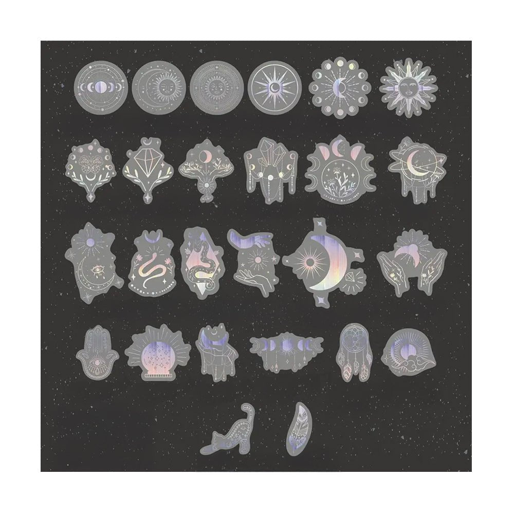 Holographic Bohemian Boho Style Stickers - 100 Pieces - Kabukis
