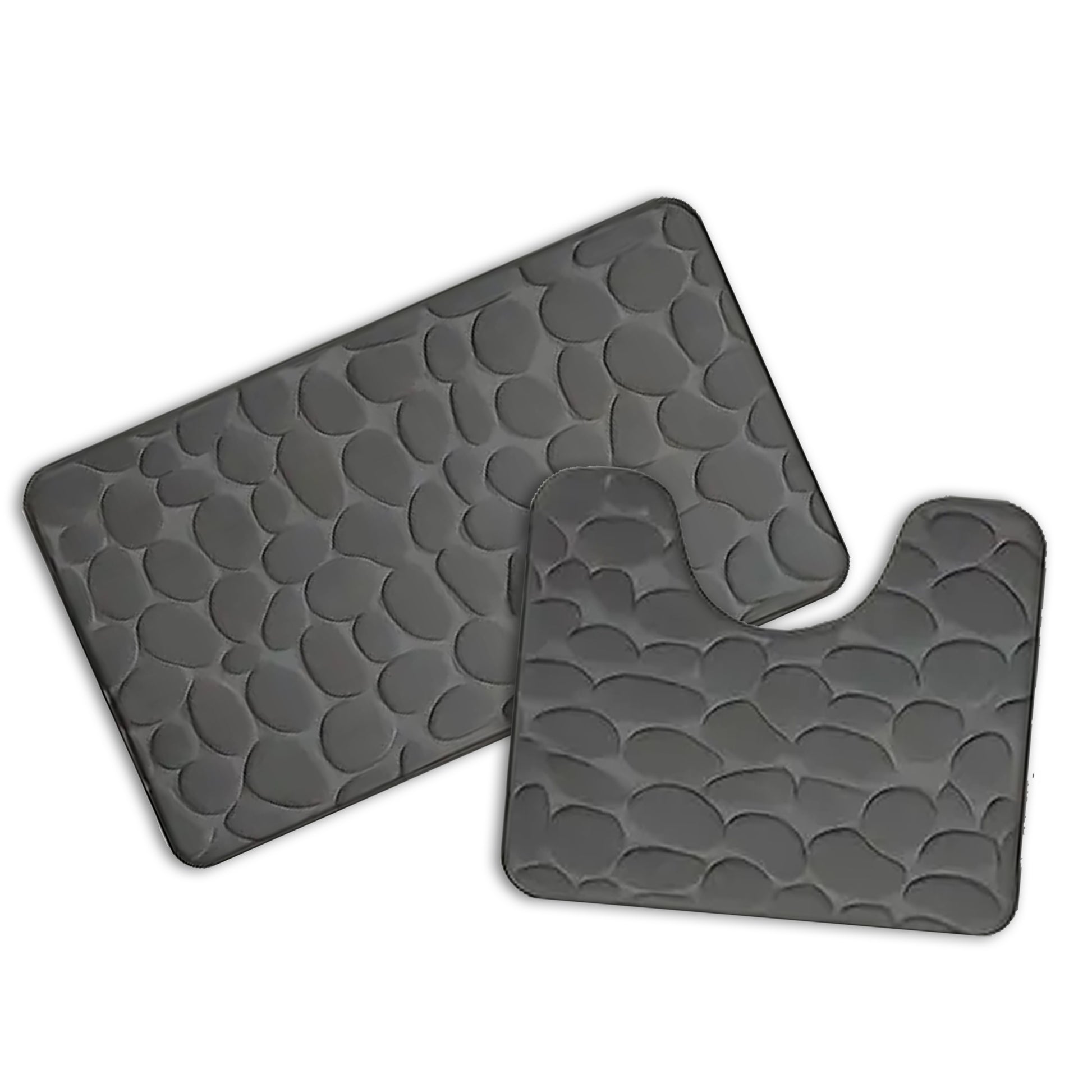 Fleece Bathroom Rug Set - Soft, Stylish Slip - Free Comfort - Coral - 2 Piece - Kabukis