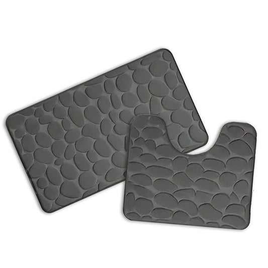 Fleece Bathroom Rug Set - Soft, Stylish Slip - Free Comfort - Coral - 2 Piece - Kabukis