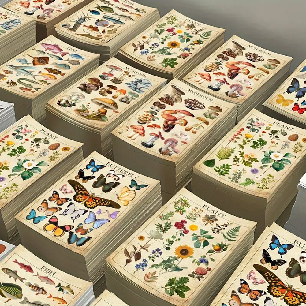 8 Sheets Retro Nature Sticker Pack - Kabukis