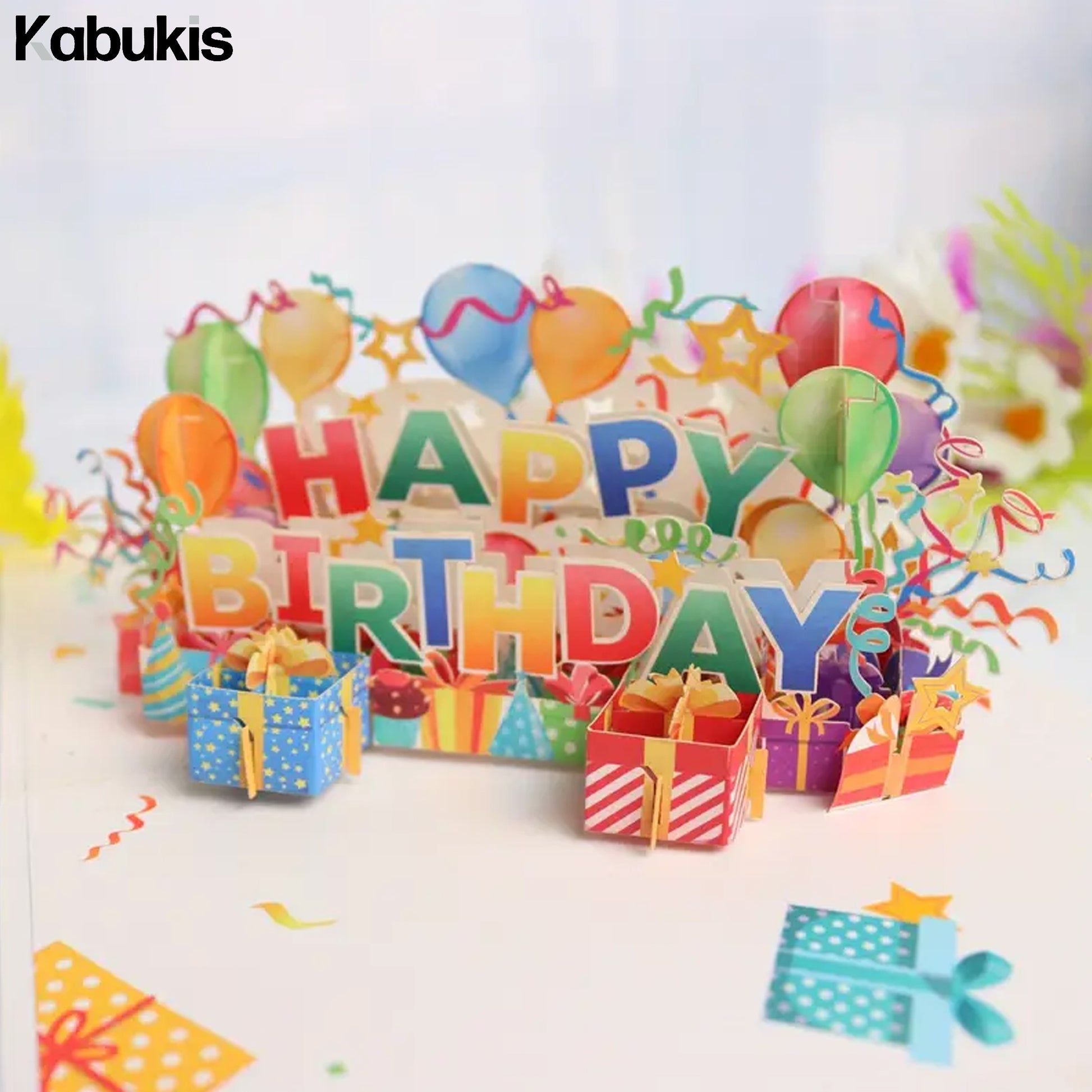 Kabukis 3D Pop - Up Happy Birthday Card with Note & Envelope - Kabukis