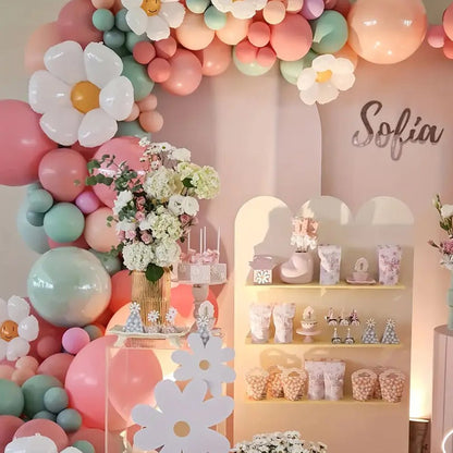 163 Piece Daisy Balloon Arch Kit - Transform Parties with Vibrant Elegance - Kabukis