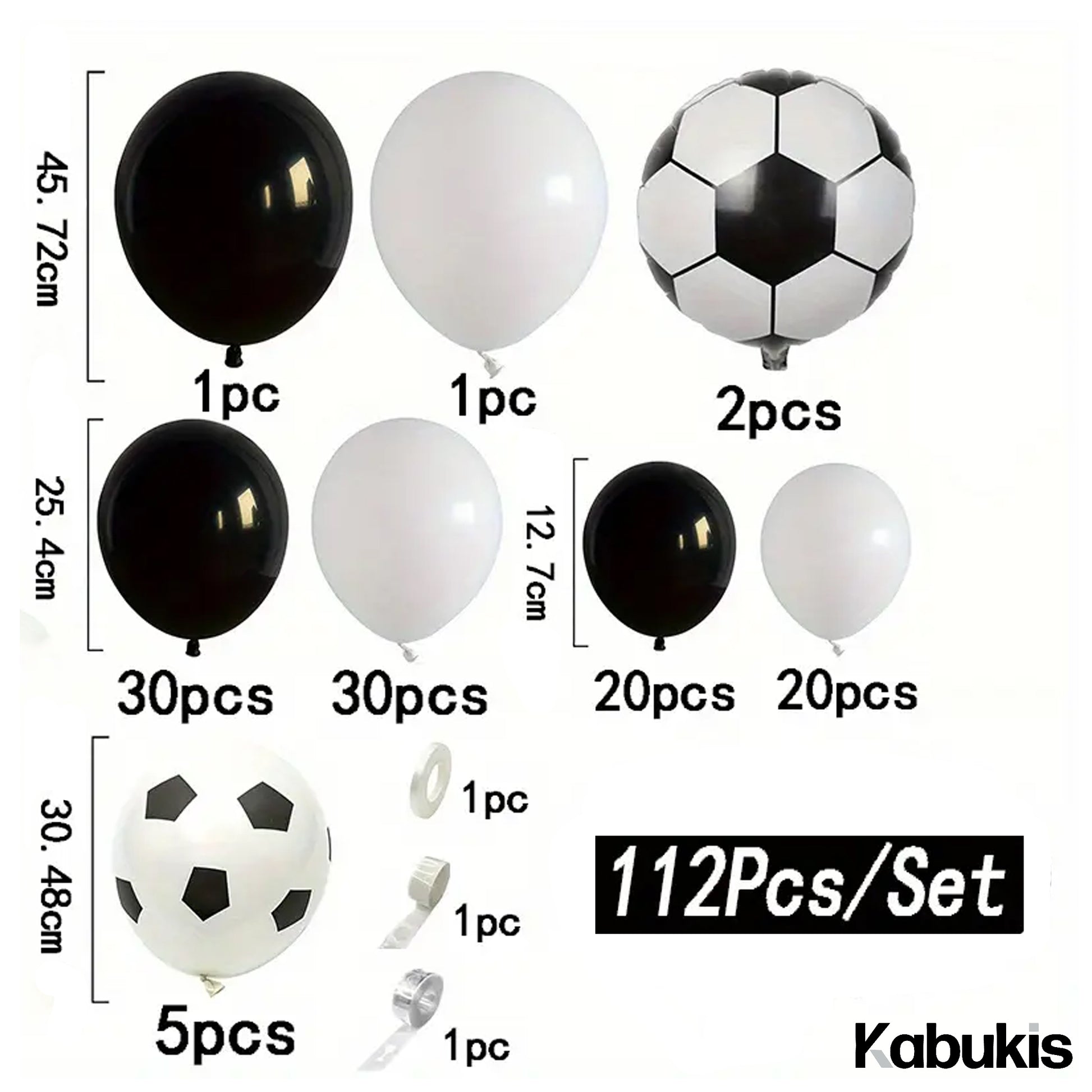 Kabukis 112 Piece Soccer Balloon Arch Kit - Ultimate Football Party Fun - Kabukis