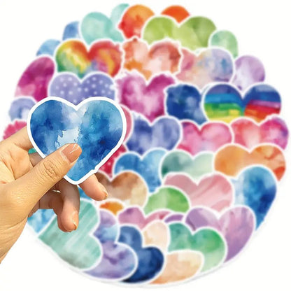 50pcs Heart Stickers - Add Love & Elegance to Every Occasion - Kabukis