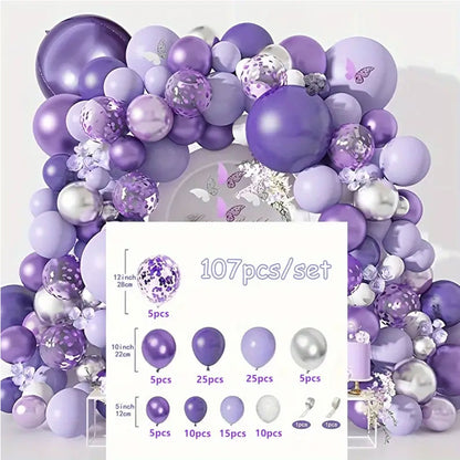 107 Pieces Lavender & Purple Balloon Arch Kit - Elevate Your Celebration! - Kabukis