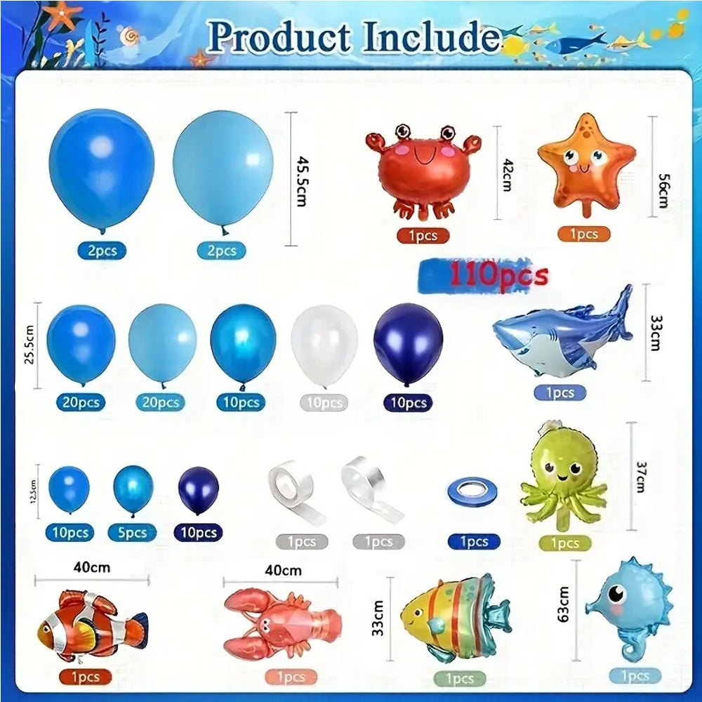 110 Piece Sea Party Decorations - Transform Your Event Into an Ocean Paradise - Kabukis