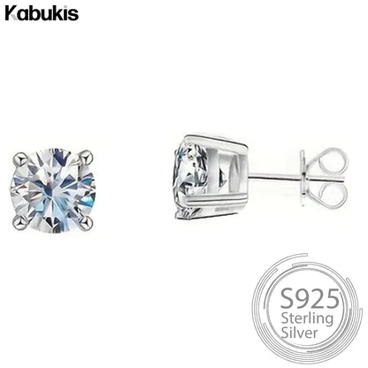 Kabukis 925 Silvery Zirconia Earrings - Elegant Daily Sparkle for Women 4mm - Kabukis