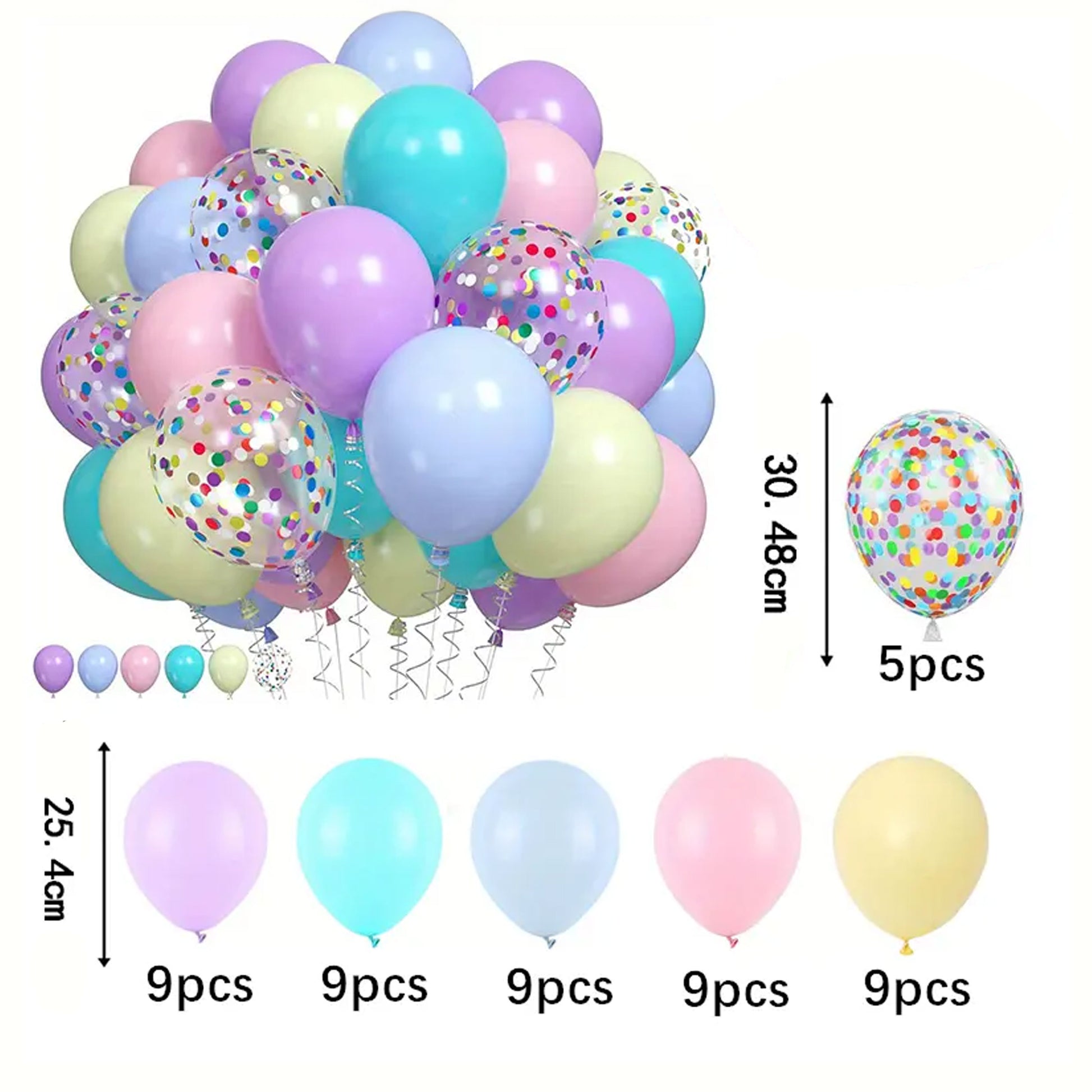 50 Pieces Rainbow Macaron Balloon Set - Vibrant Joyful Celebration Decor - Kabukis