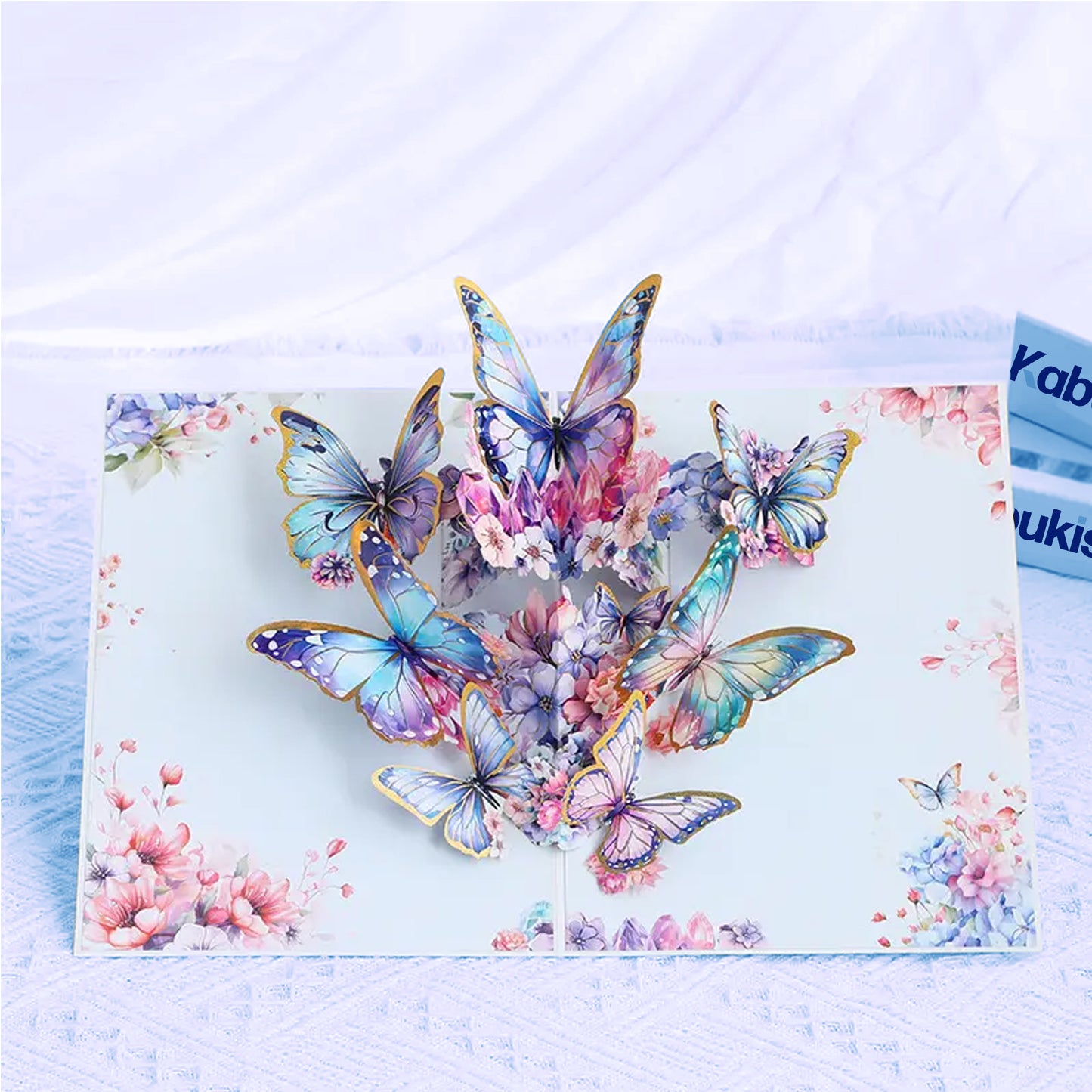 Floral 3D Butterfly PopUp Greeting Card - A Heartfelt Touch for Any Occasion - Kabukis