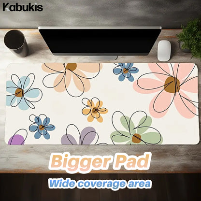 Extra Large Summer Floral Mouse Pad & Desk Mat - Stylish & Durable - Kabukis