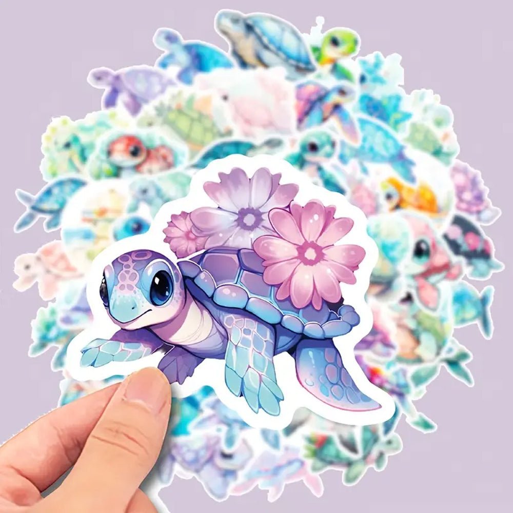 50pcs Turtle Vinyl Waterproof Stickers Packs - Kabukis