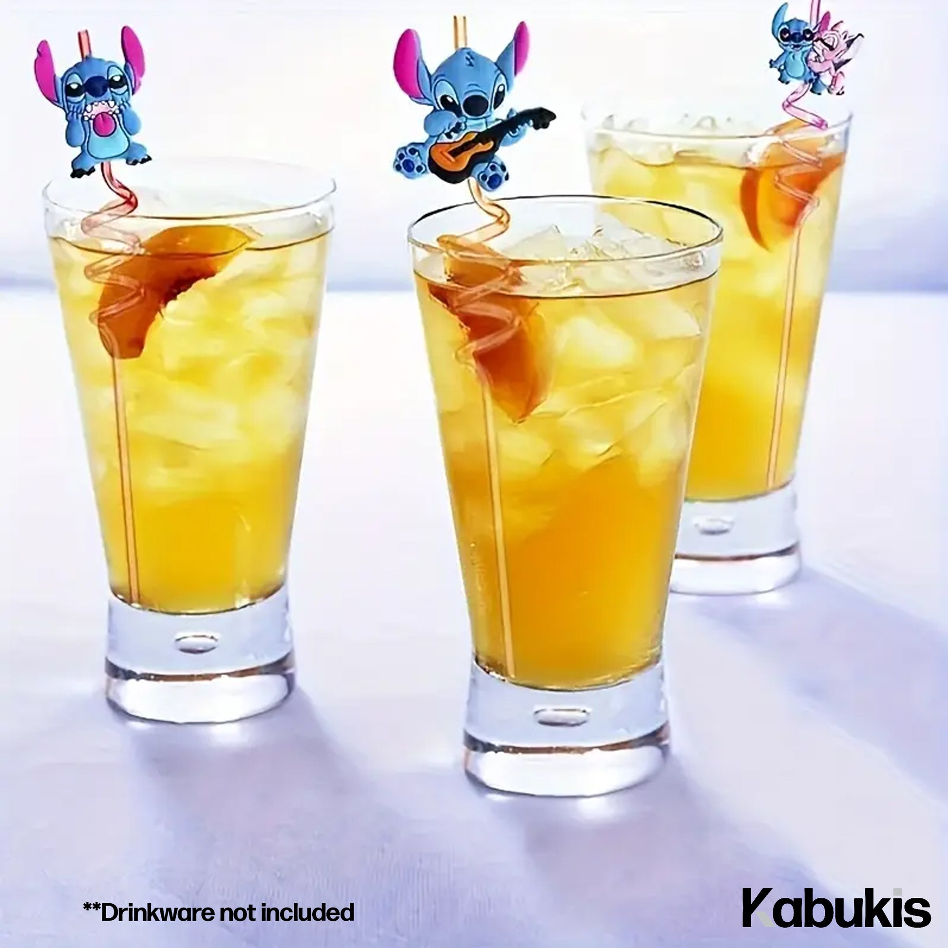 Kabukis Stitch Reusable Straws - 8 - piece of Joyful Fun for Birthdays & Events - Kabukis