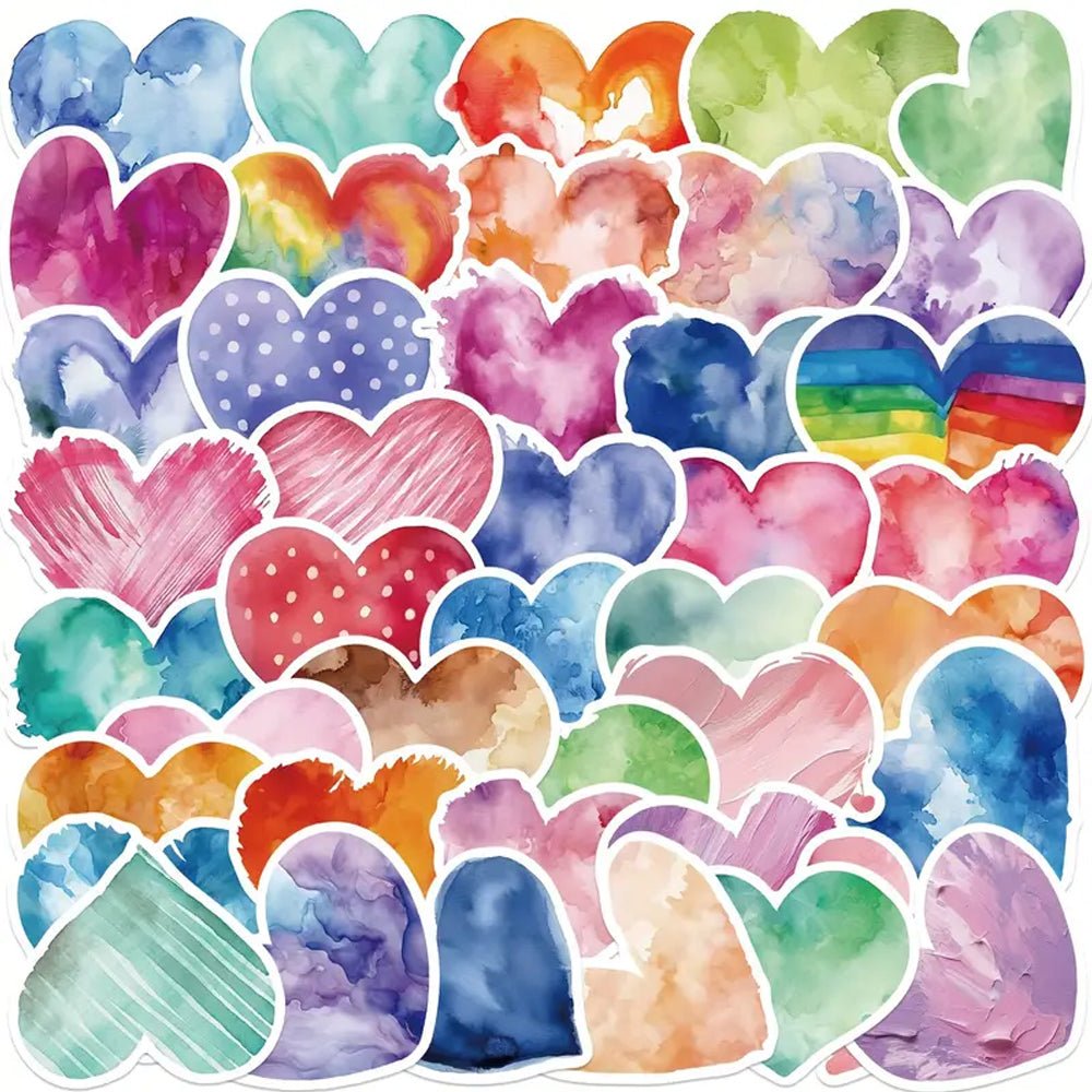 50pcs Heart Stickers - Add Love & Elegance to Every Occasion - Kabukis