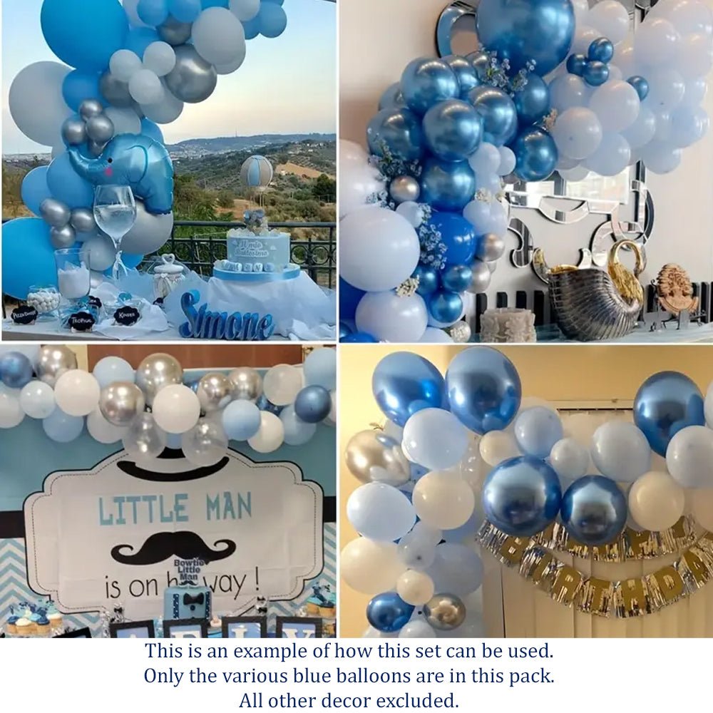 50 Pieces Blue Latex Balloons - Stunning Party Decoration Delight - Kabukis