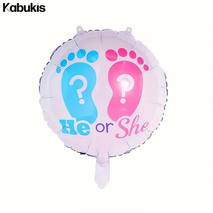 Gender Reveal Party Theme Foil Balloons Set - Celebrate with Style! - 5 Piece - Kabukis