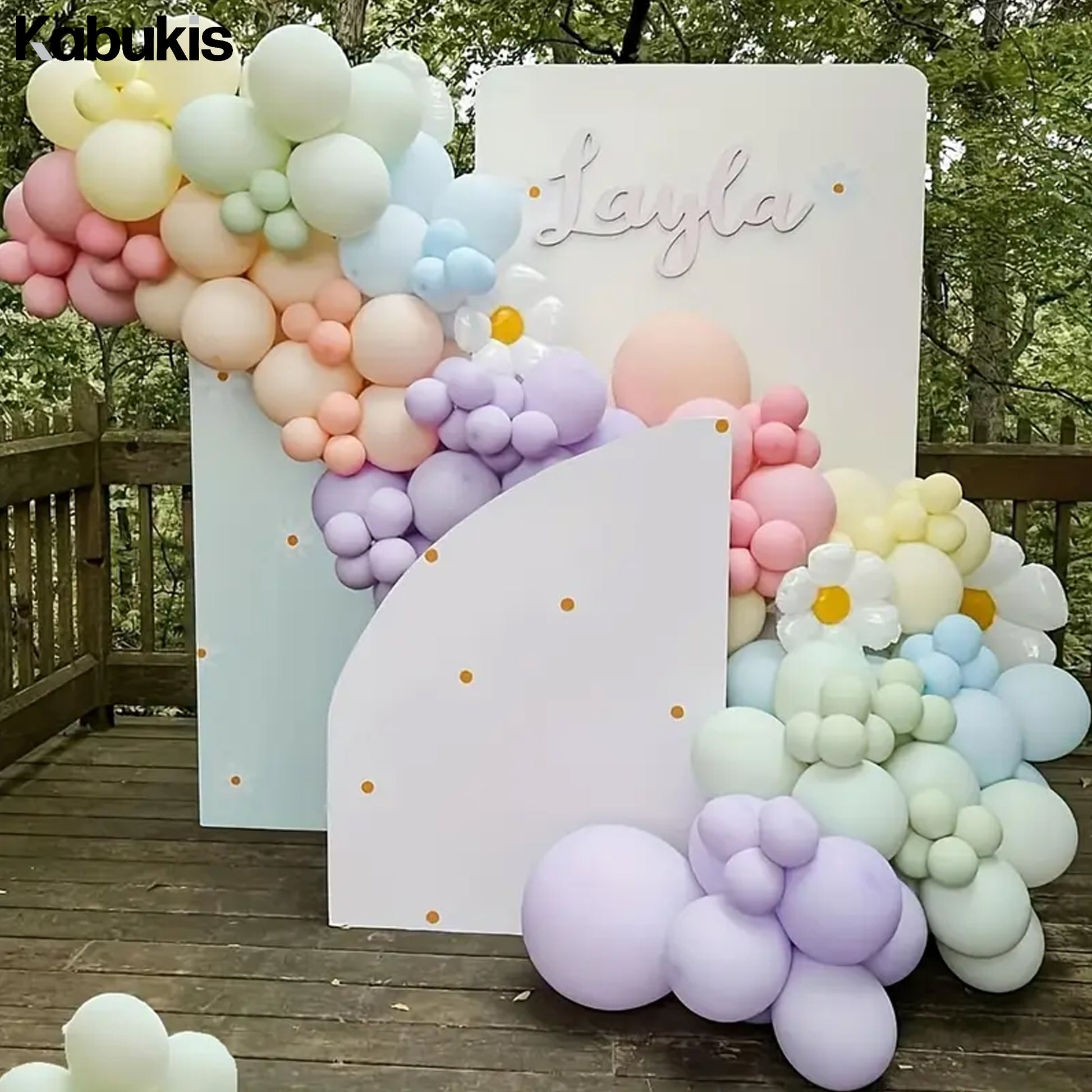 Kabukis 157 Piece Daisy Balloon Arch Kit - Whimsical Boho Charm for Every Event - Kabukis