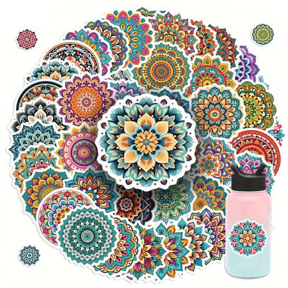 50pcs Vibrant Mandala Sticker Pack - Kabukis
