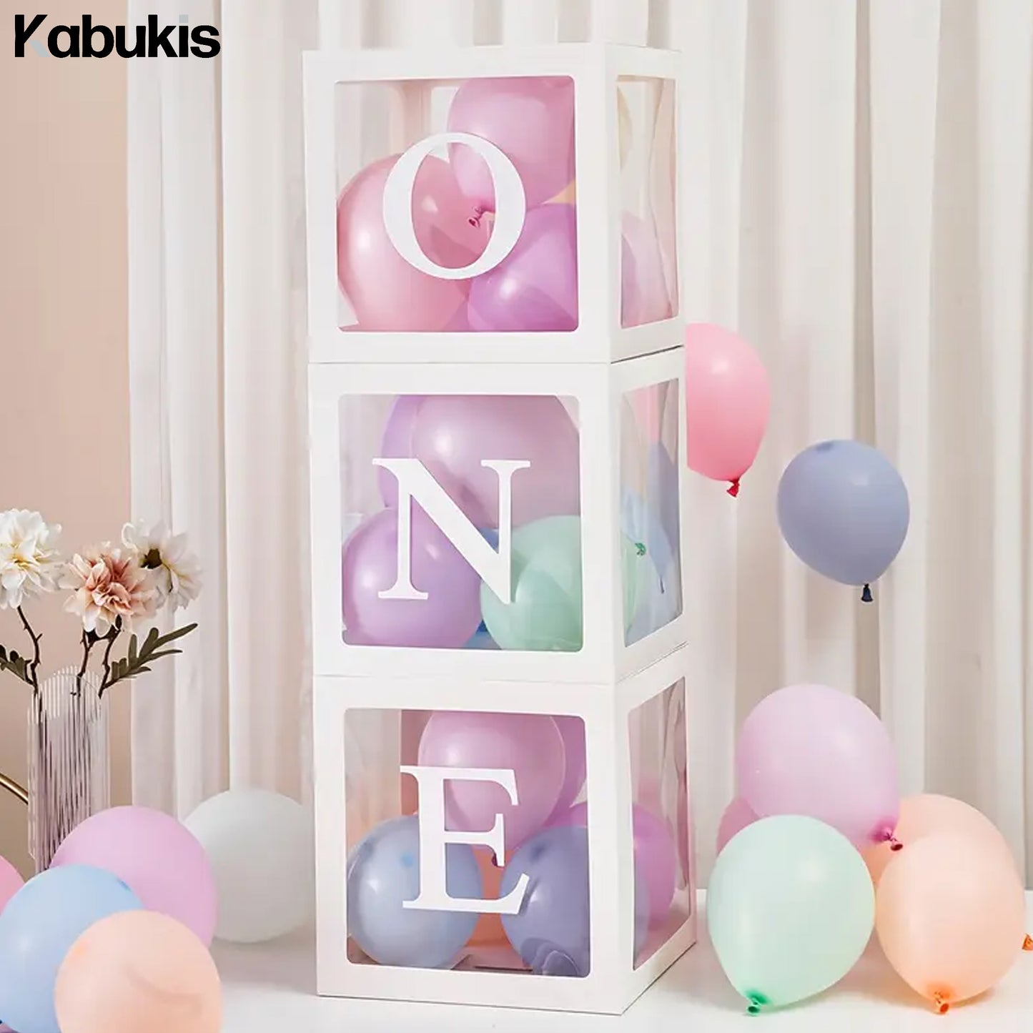Kabukis Chic 'ONE' Balloon Box - Celebrate Baby's Big Milestone! - Kabukis