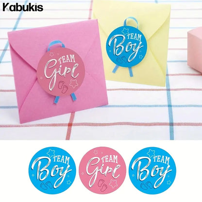 Gender Reveal Stickers - Celebrate Team Girl or Boy in Style! - 500 Pack - Kabukis