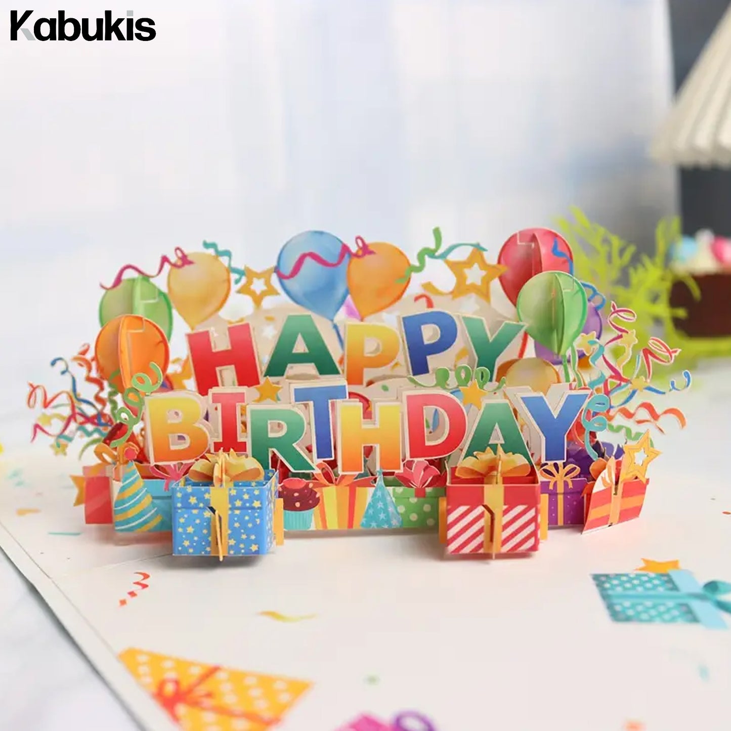 Kabukis 3D Pop - Up Happy Birthday Card with Note & Envelope - Kabukis