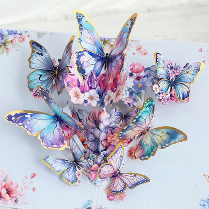 Floral 3D Butterfly PopUp Greeting Card - A Heartfelt Touch for Any Occasion - Kabukis