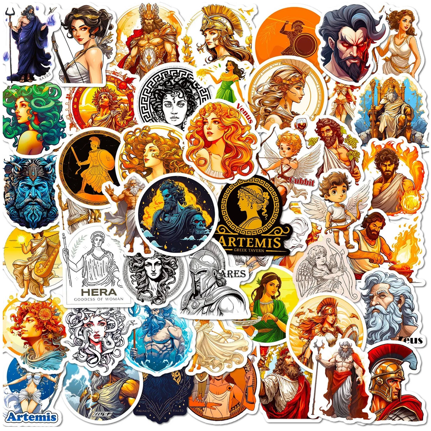 100pcs Greek Aesthetic Mythology Stickers - Inspiring Artistic Flair - Kabukis