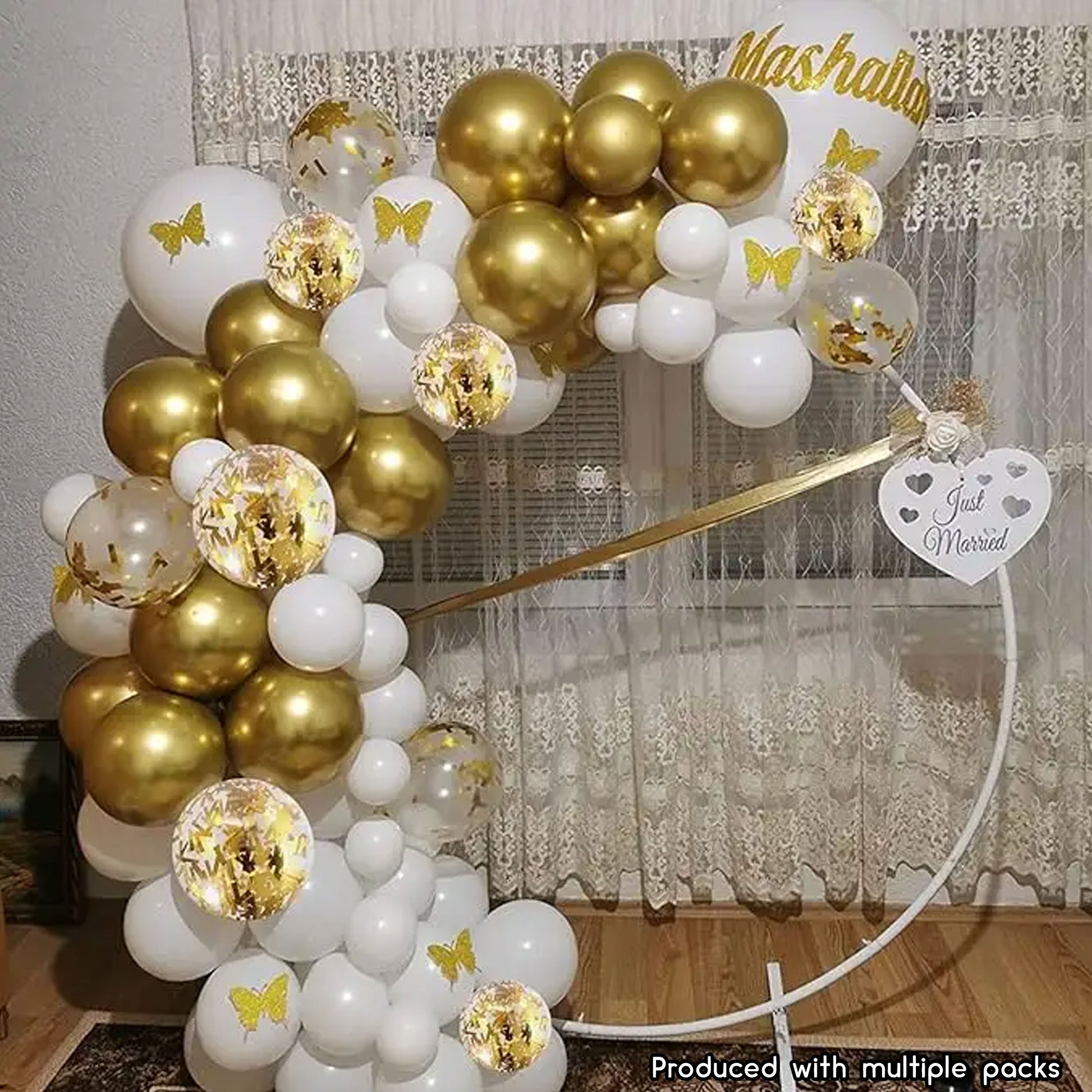 30 Pieces Golden & Pearl White Balloons - Luxurious Party Elegance Set - Kabukis