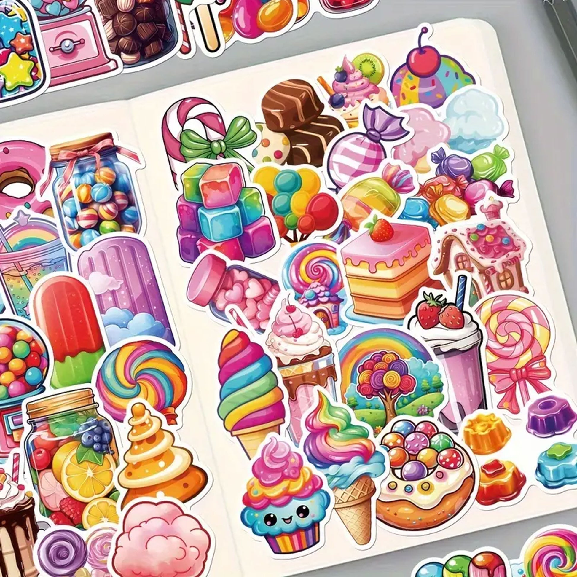 50pcs Vibrant Candy Stickers - Add a Pop of Fun to Any Surface! - Kabukis