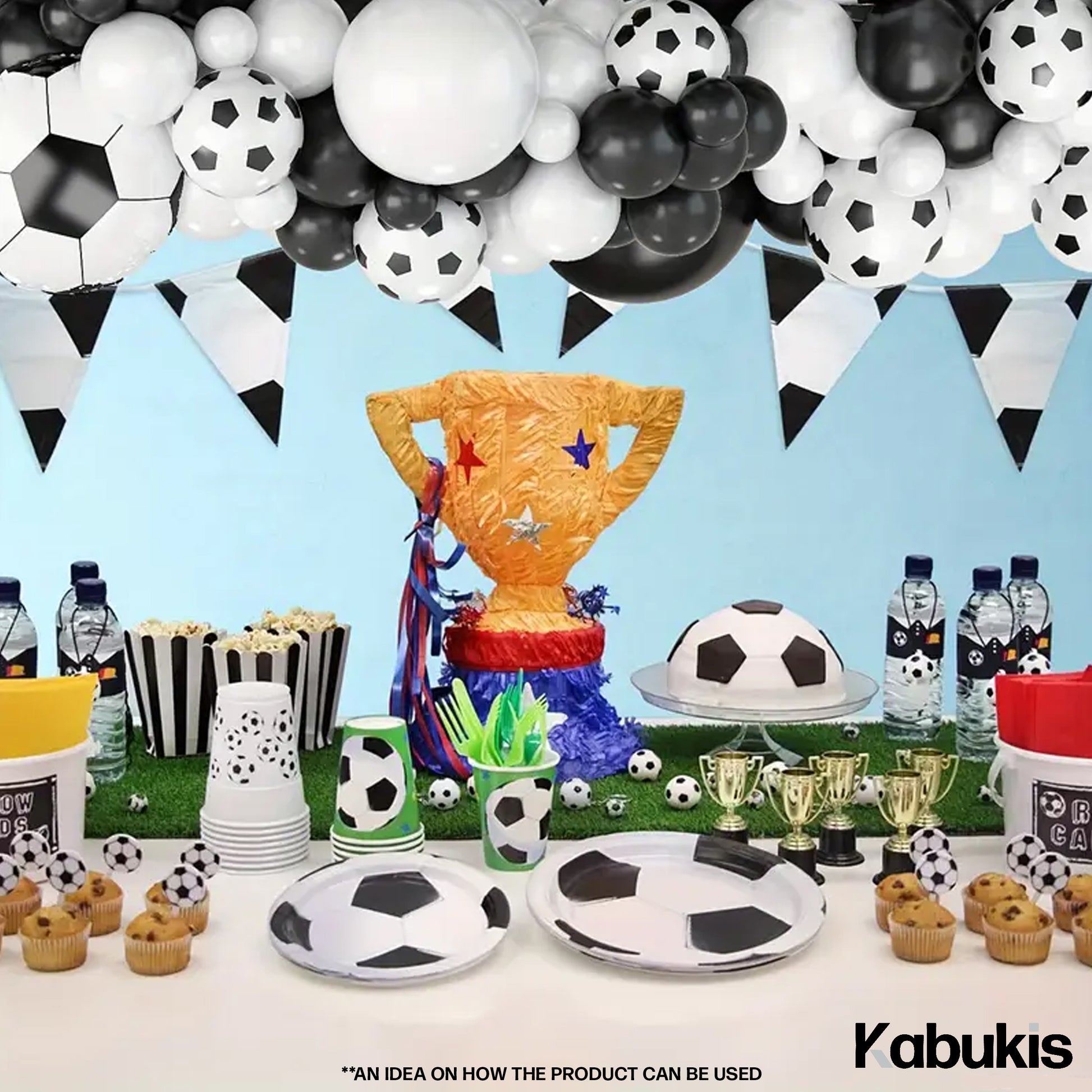 Kabukis 112 Piece Soccer Balloon Arch Kit - Ultimate Football Party Fun - Kabukis
