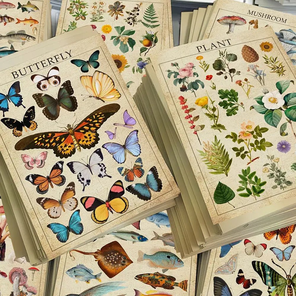 8 Sheets Retro Nature Sticker Pack - Kabukis