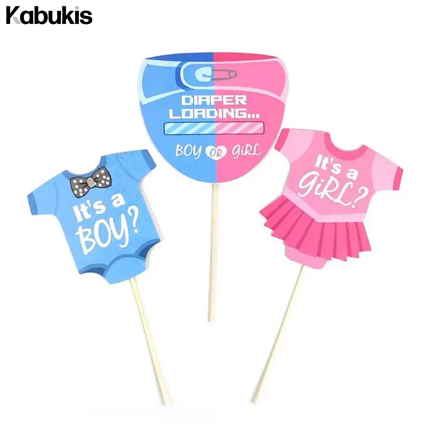 Kabukis Gender Reveal Baby Shower Photography Props - Do Picture - Perfect! - Kabukis